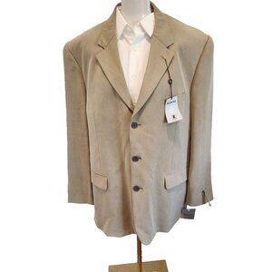 Alfani Mens Blazer Size 46R Jacket Sport Coat Beige Tencel Performance New NWT